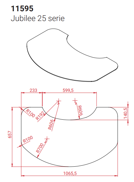 Glas Vorlegeplatte zu Lotus Jubilee 25 Serie
