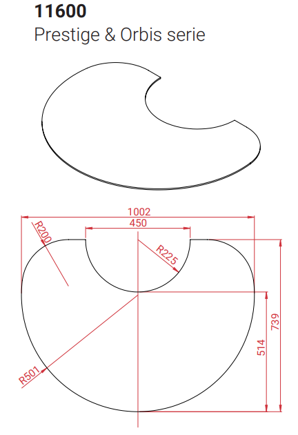 Glas Vorlegeplatte zu Lotus Prestige & Orbis Serie